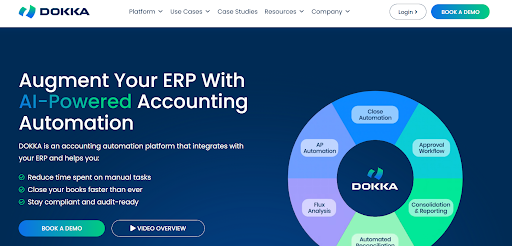 Dokka homepage highlighting AI-powered accounts payable automation for Acumatica.